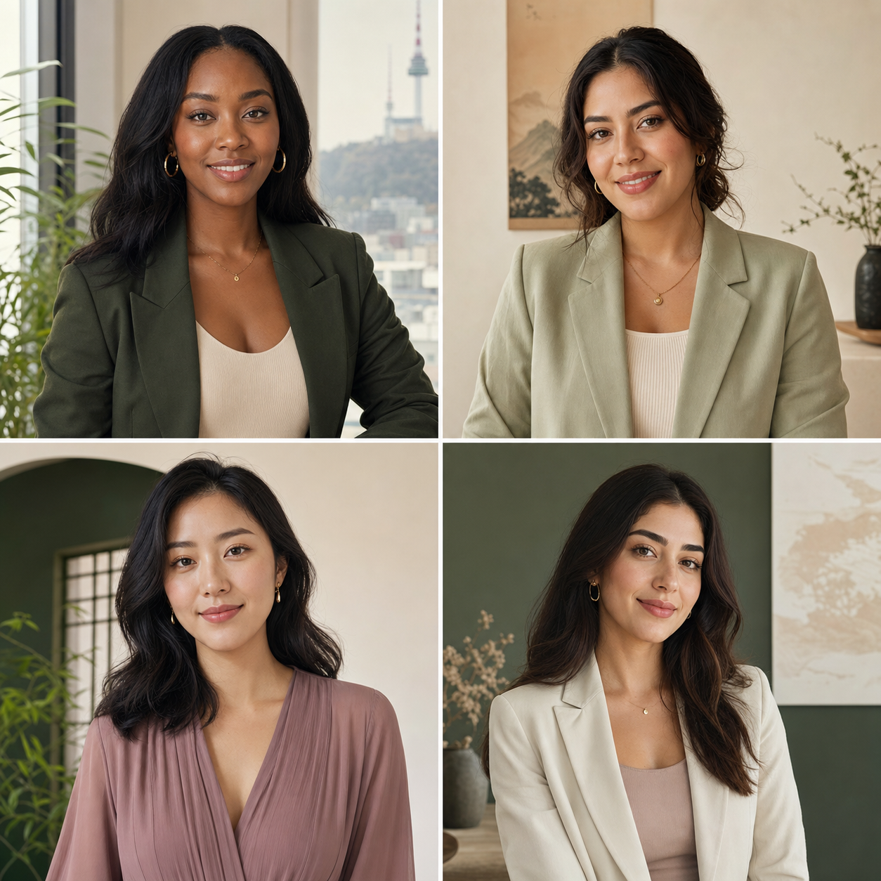 Four fictional beauty and wellness creators